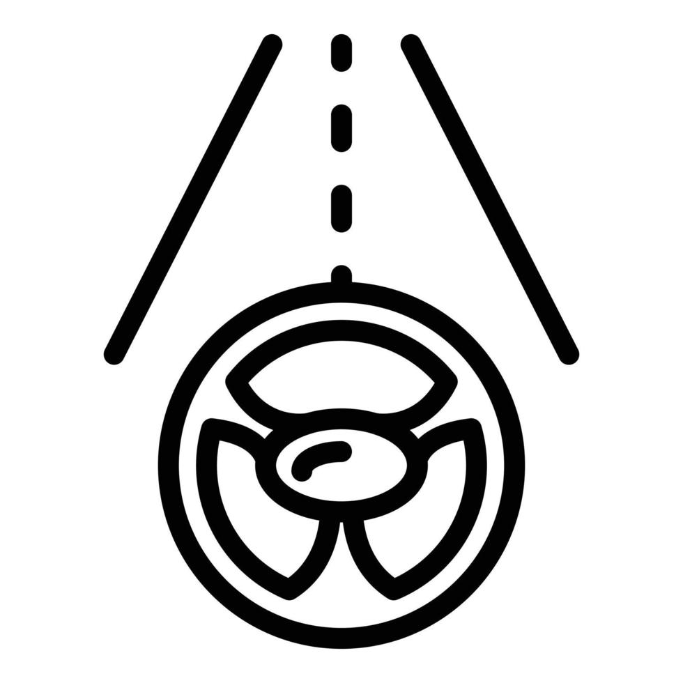 Wireless steering wheel icon, outline style vector