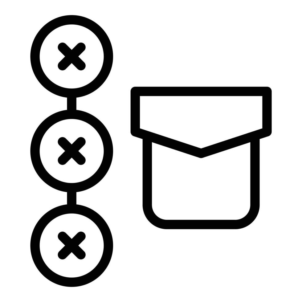 Perfectionism pocket icon, outline style vector