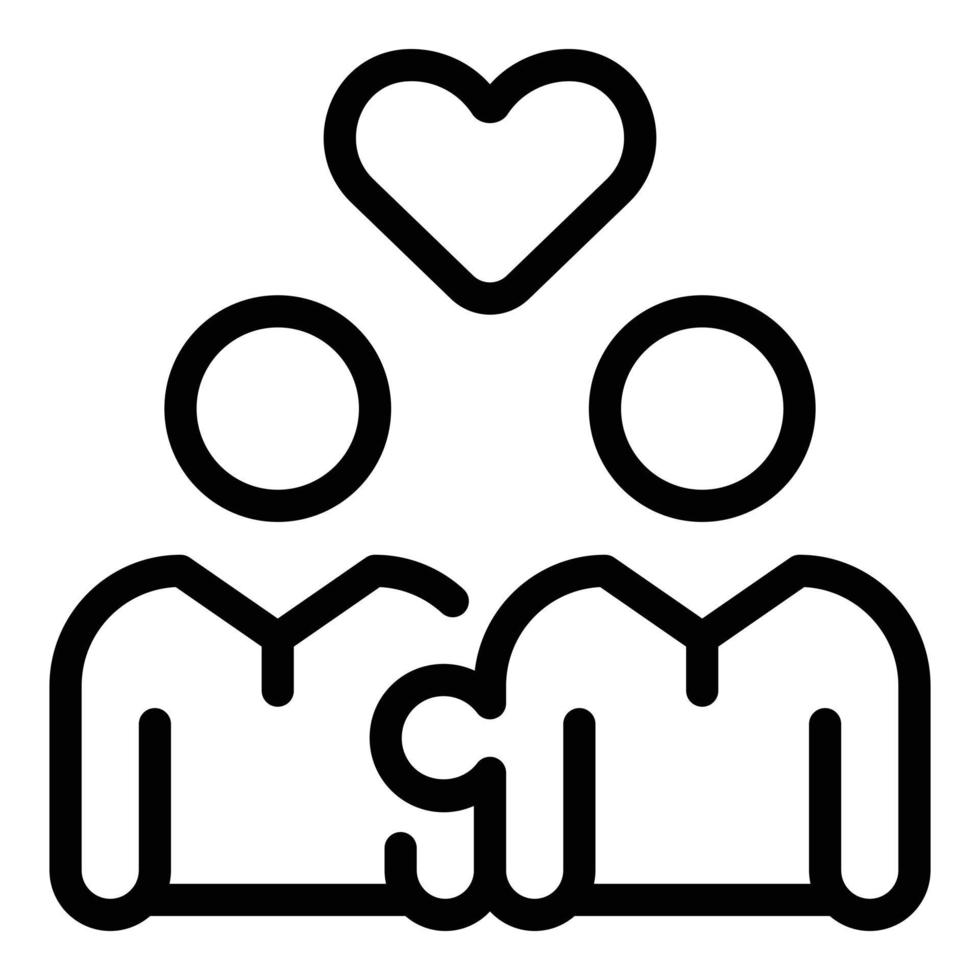 Trust relationship icon, outline style vector