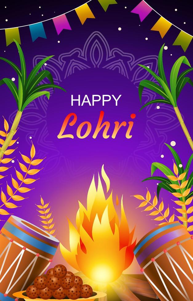 Happy Lohri Holiday Concept vector