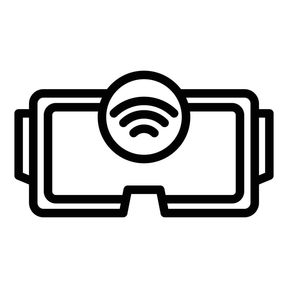 Wireless headset icon, outline style vector