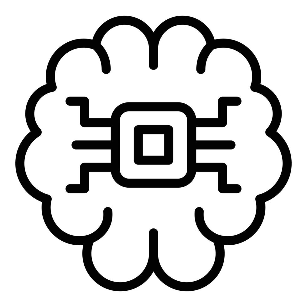 Microchip drone icon, outline style vector