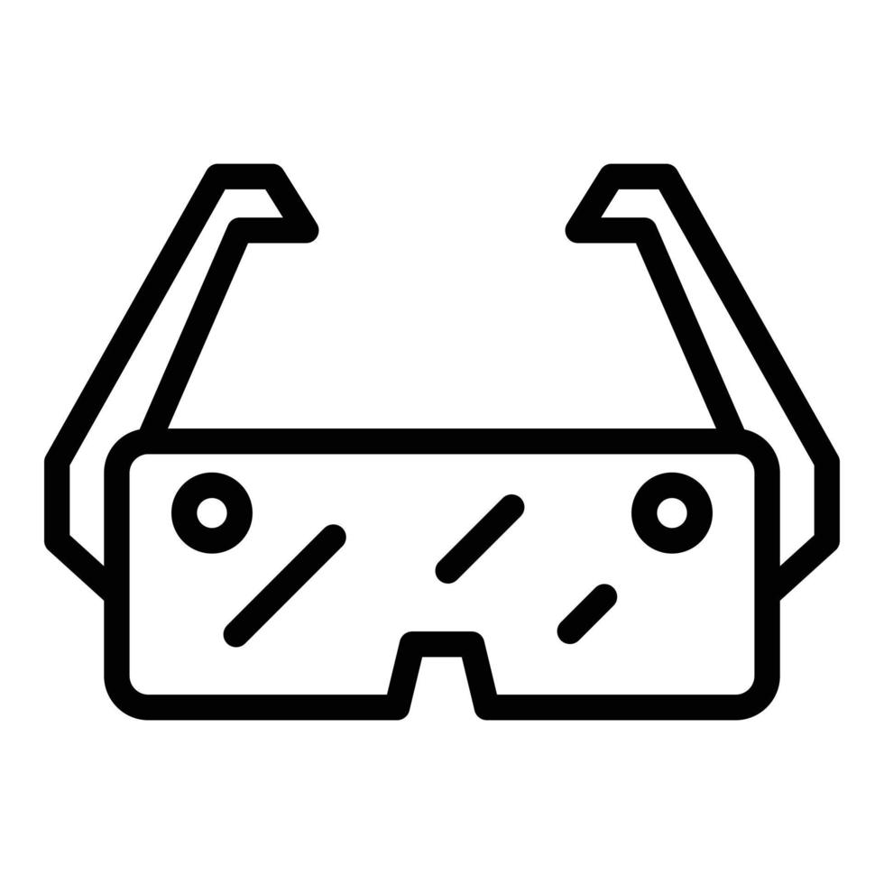 Video goggles icon, outline style vector