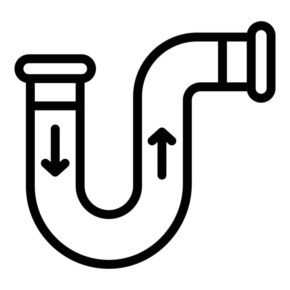 icono de tubería de agua, estilo de contorno vector