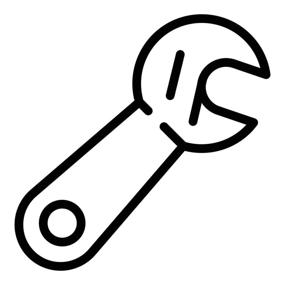 Repair wrench icon, outline style vector