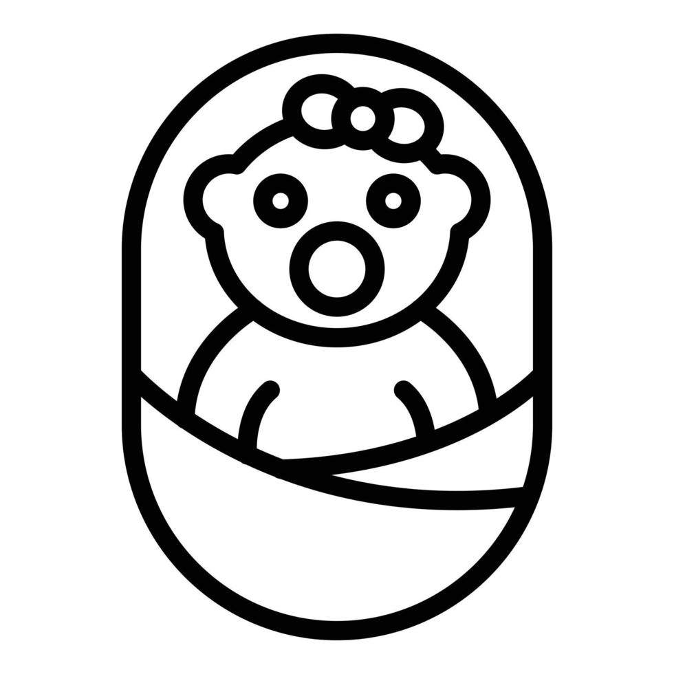 Baby icon, outline style vector