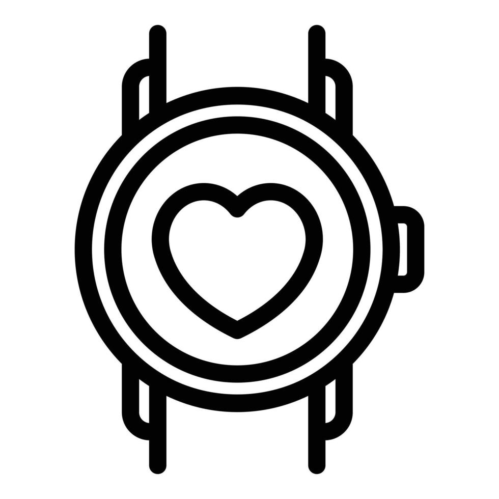 Runner app heart rate icon, outline style vector