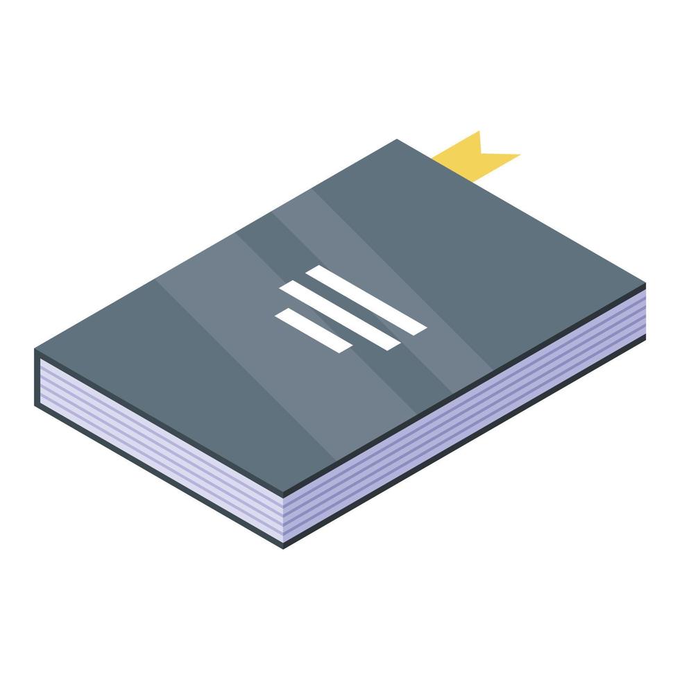 Library book icon, isometric style vector