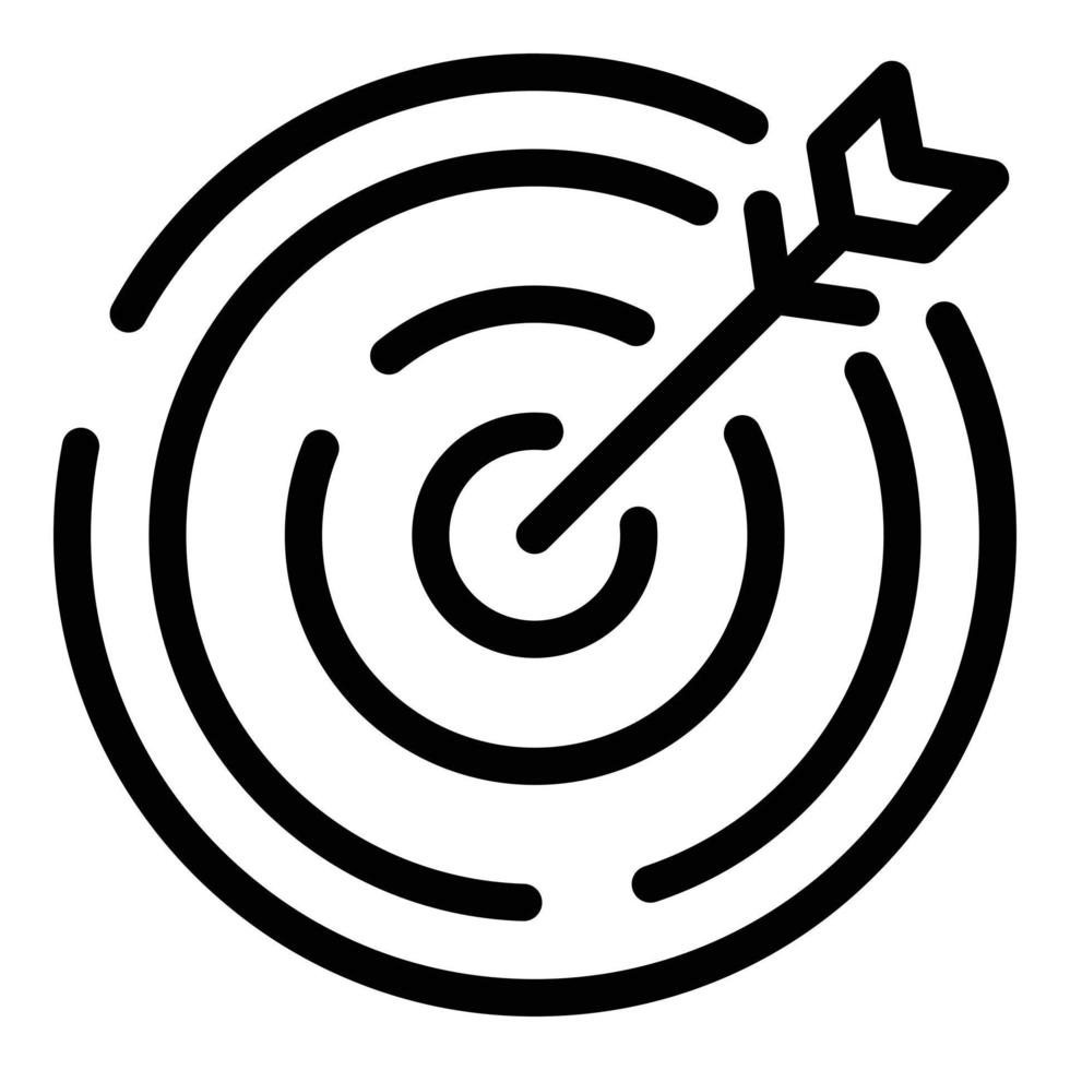 Target arrow icon, outline style vector