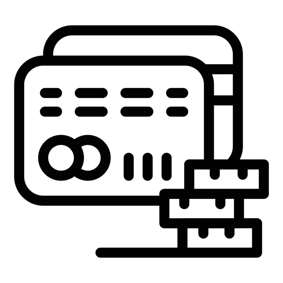 Credit card support icon, outline style vector