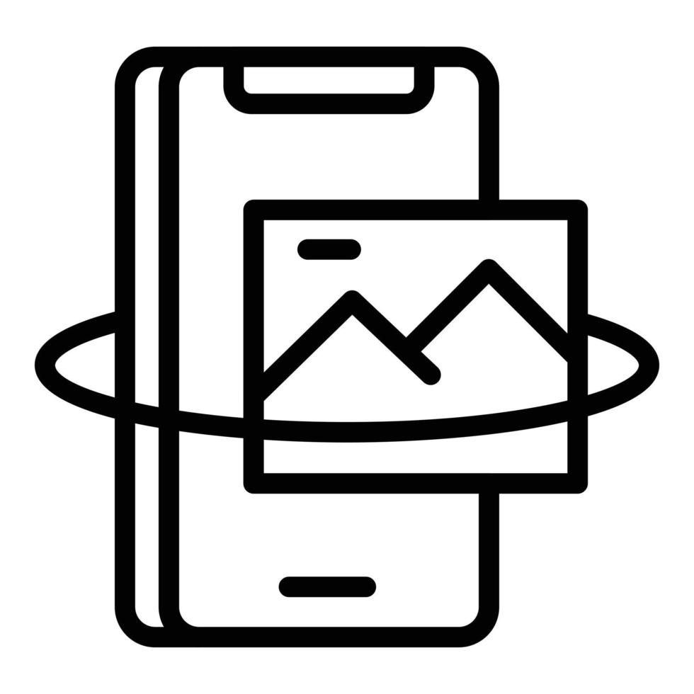 Digital vr icon, outline style vector