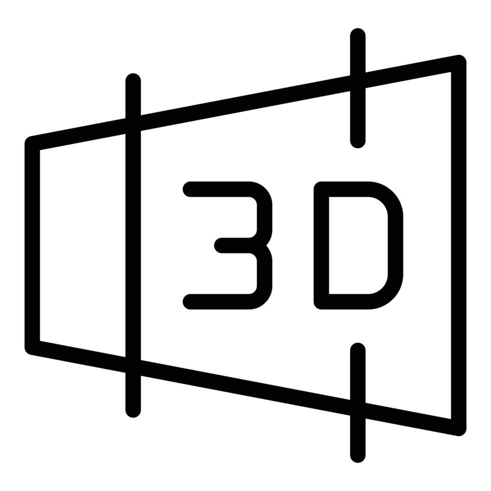 Icono de interfaz 3d, estilo de esquema vector