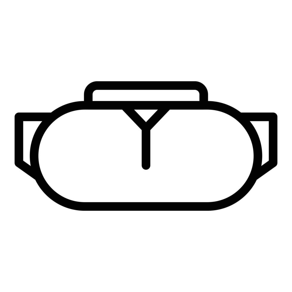 usando un icono de gafas virtuales, estilo de esquema vector