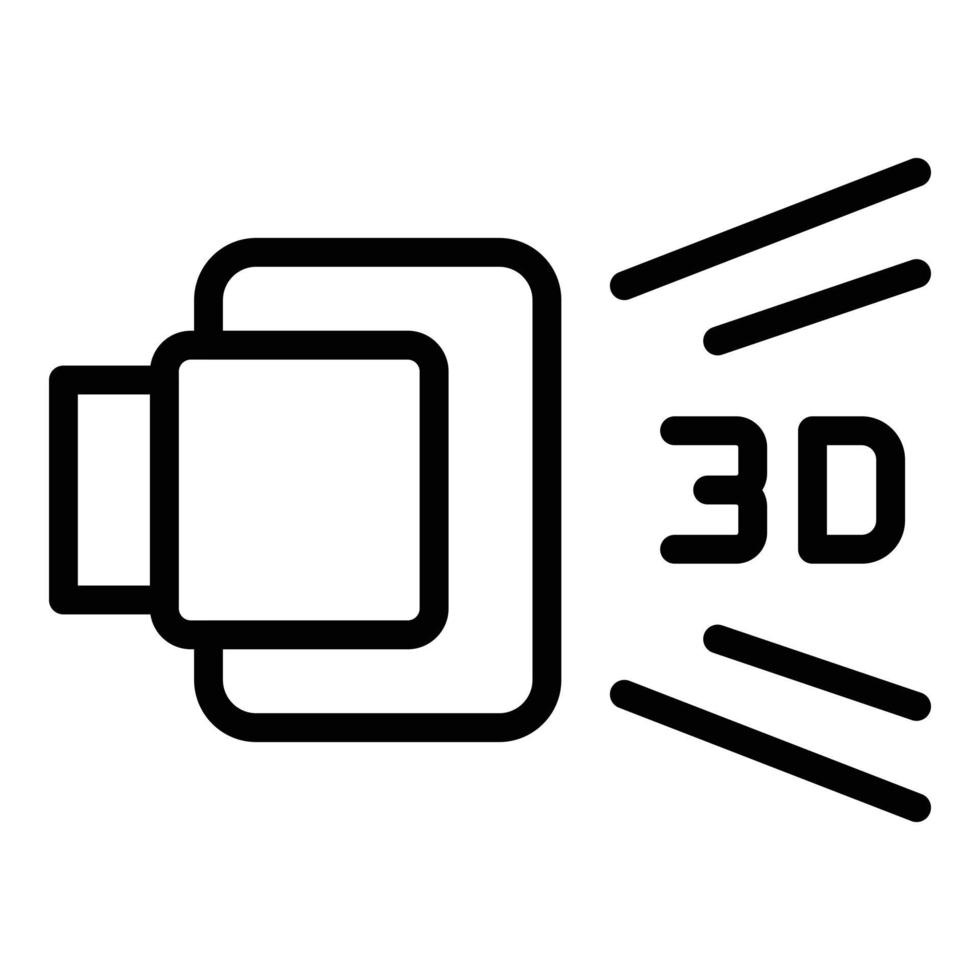 3d visual icon, outline style vector