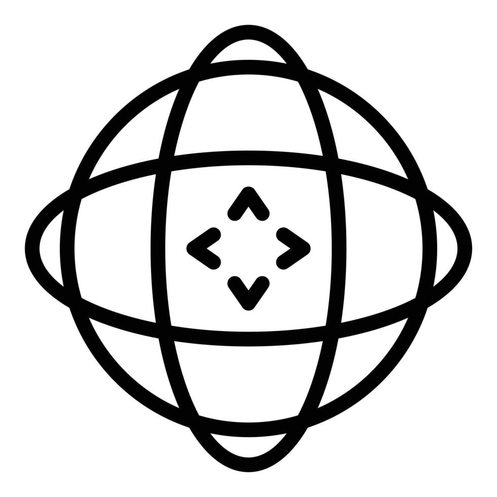 Virtual circle space icon, outline style vector