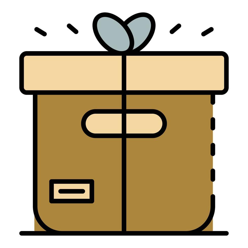 Delivery parcel icon color outline vector