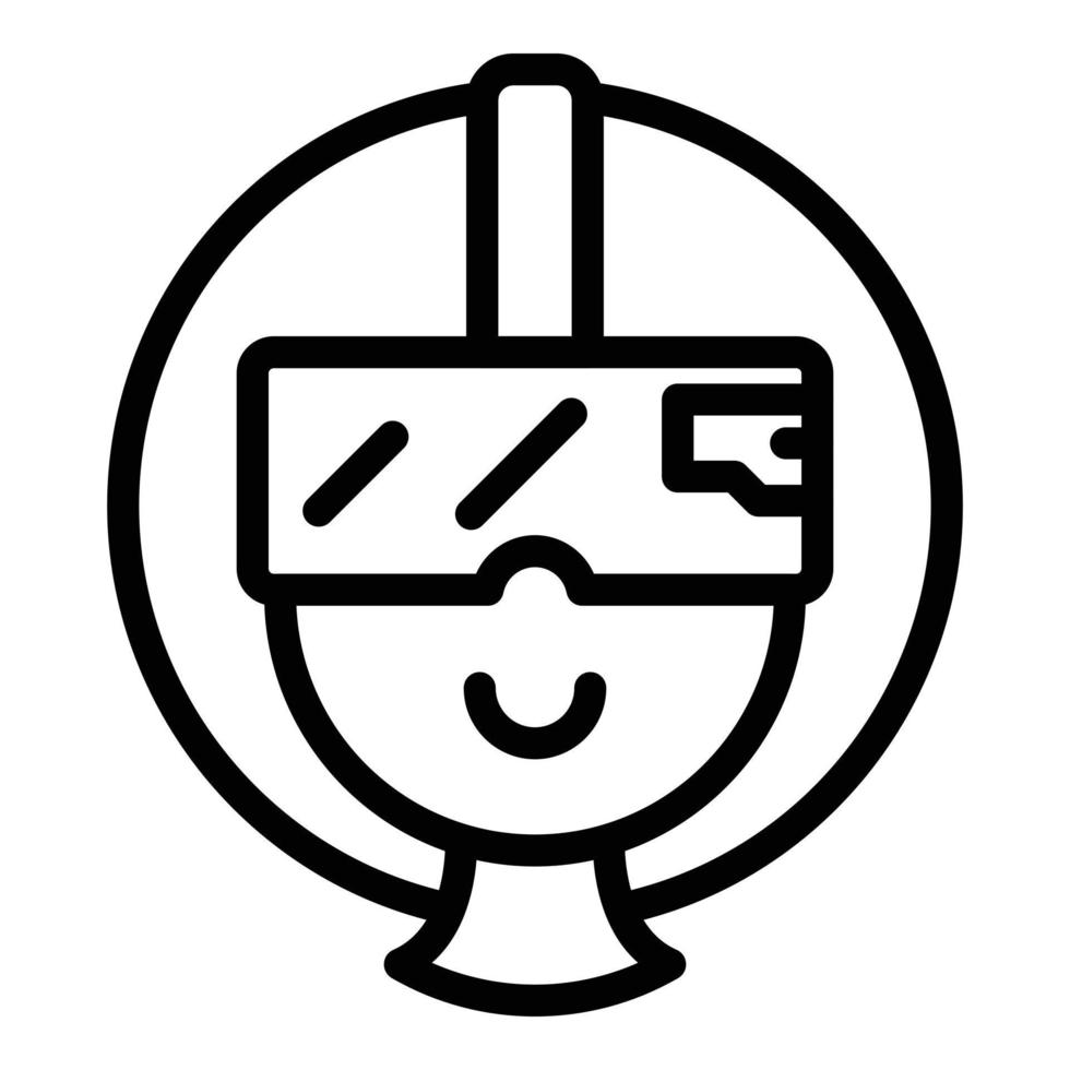 Man virtual headset icon, outline style vector