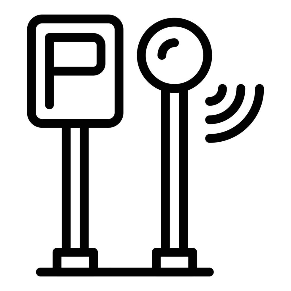 Smart parking icon, outline style vector