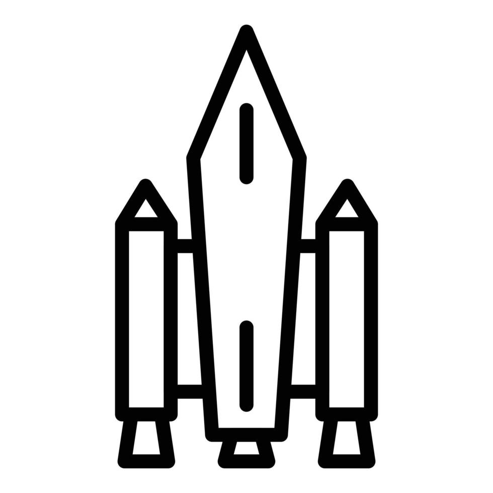 Future rocket icon, outline style vector
