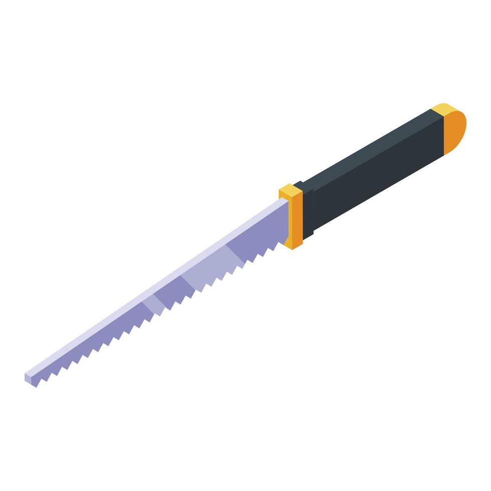 Cut metal saw icon, isometric style vector