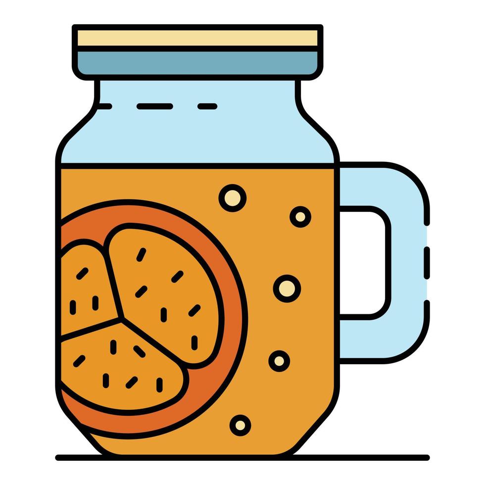 Smoothie jar icon color outline vector