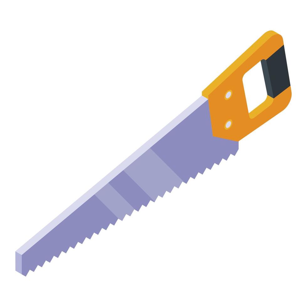 Saw equipment icon, isometric style vector