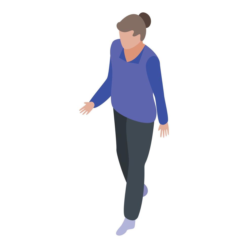 Woman cotton worker icon, isometric style vector
