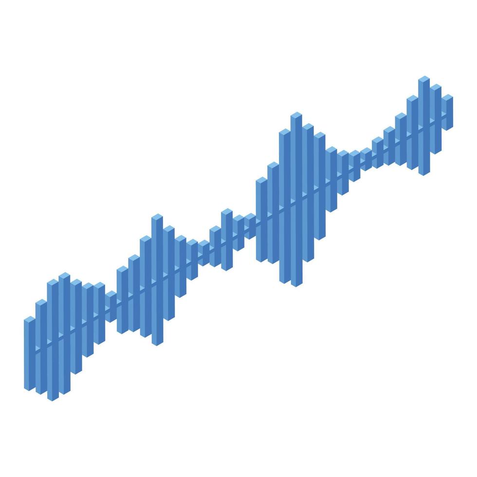 Soundproofing wave icon, isometric style vector