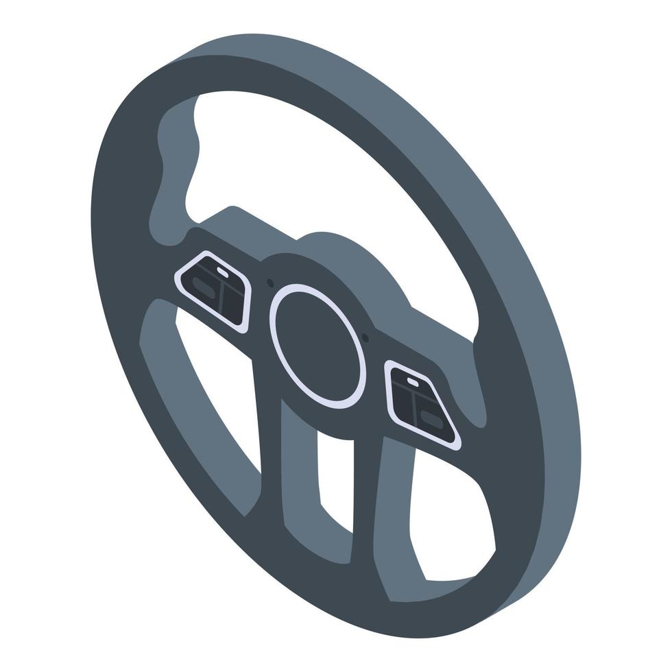 Steering wheel icon, isometric style vector