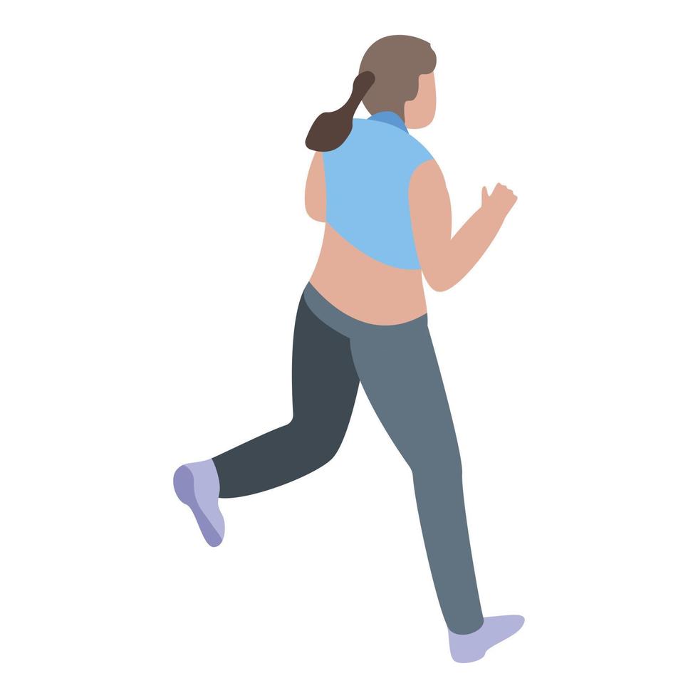 Girl running icon, isometric style vector