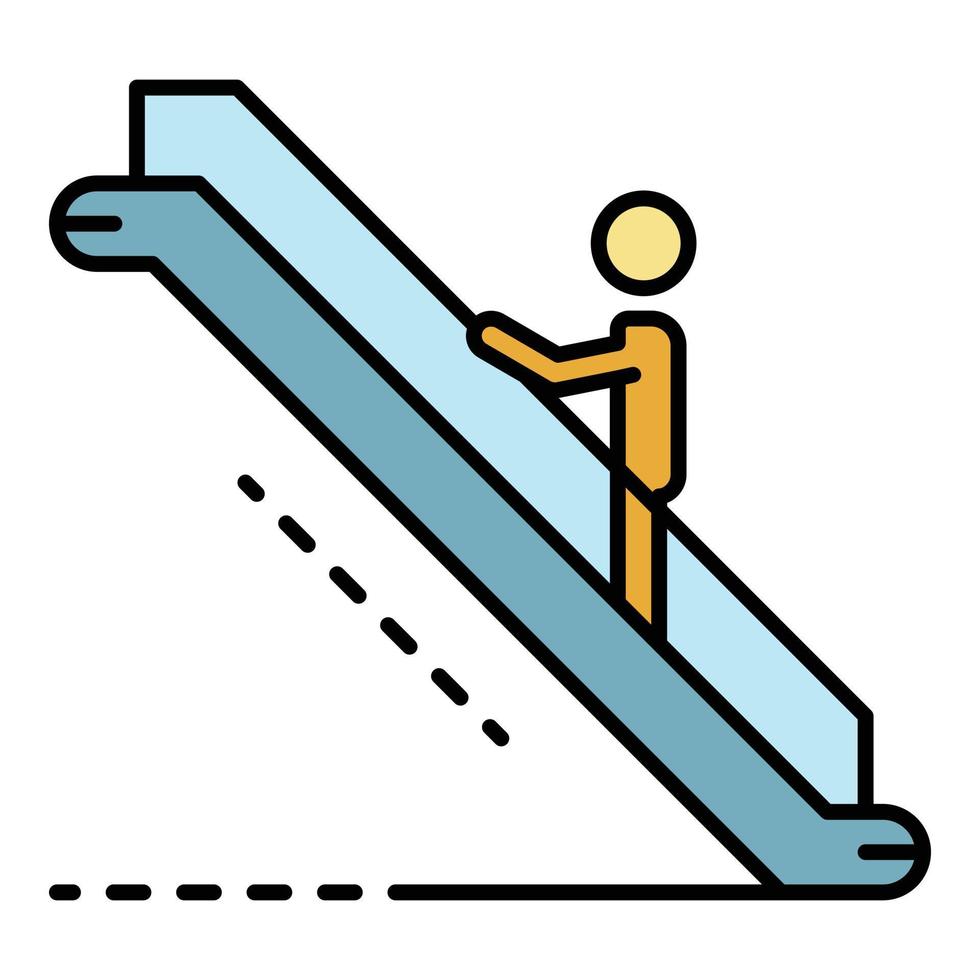 Man up escalator icon color outline vector