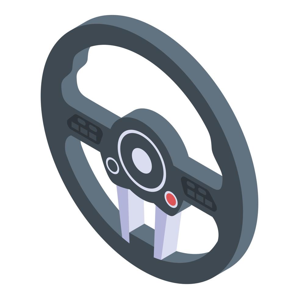 Sport steering wheel icon, isometric style vector