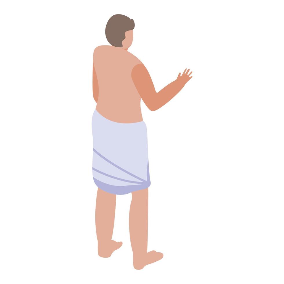 Man sauna icon, isometric style vector