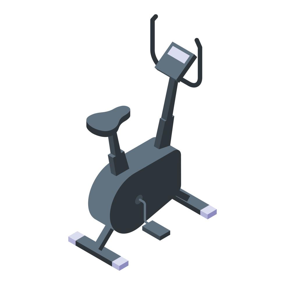 Fit exercise bike icon, isometric style vector