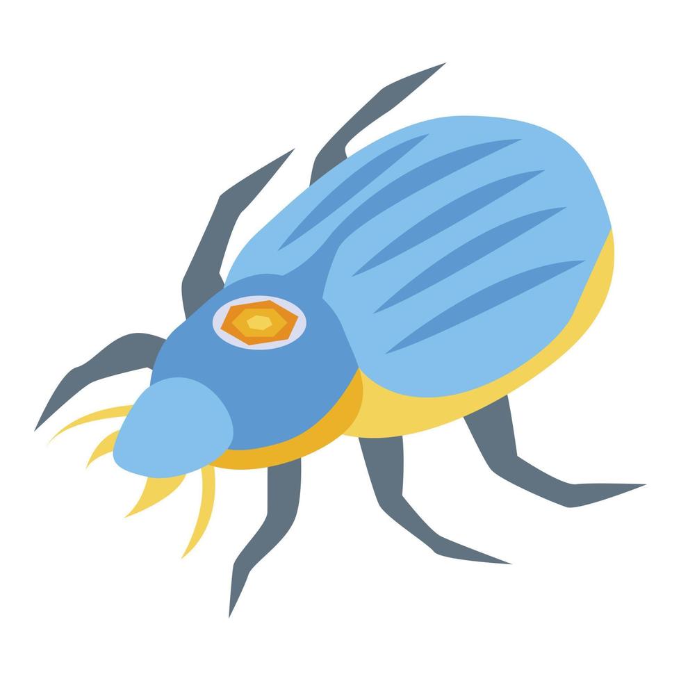 Scarab icon, isometric style vector