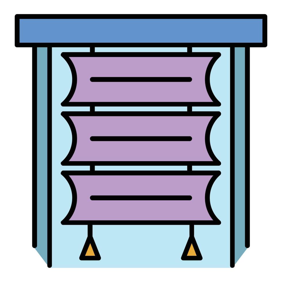 Abstract louvers icon color outline vector