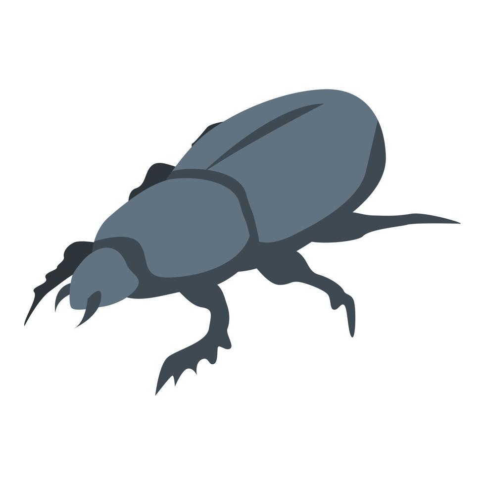 Wild scarab icon, isometric style vector
