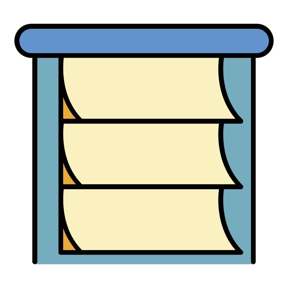 Paper horizontal jalousie icon color outline vector