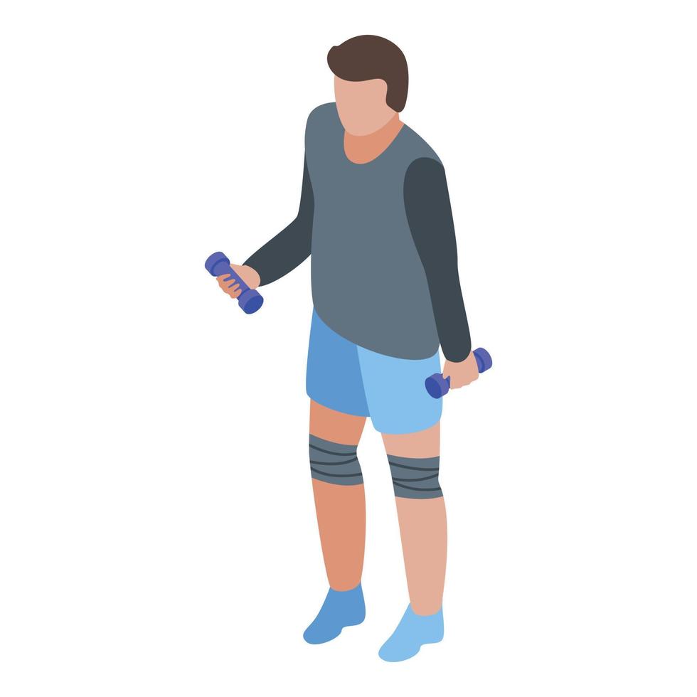 Rehabilitation exercise icon, isometric style vector