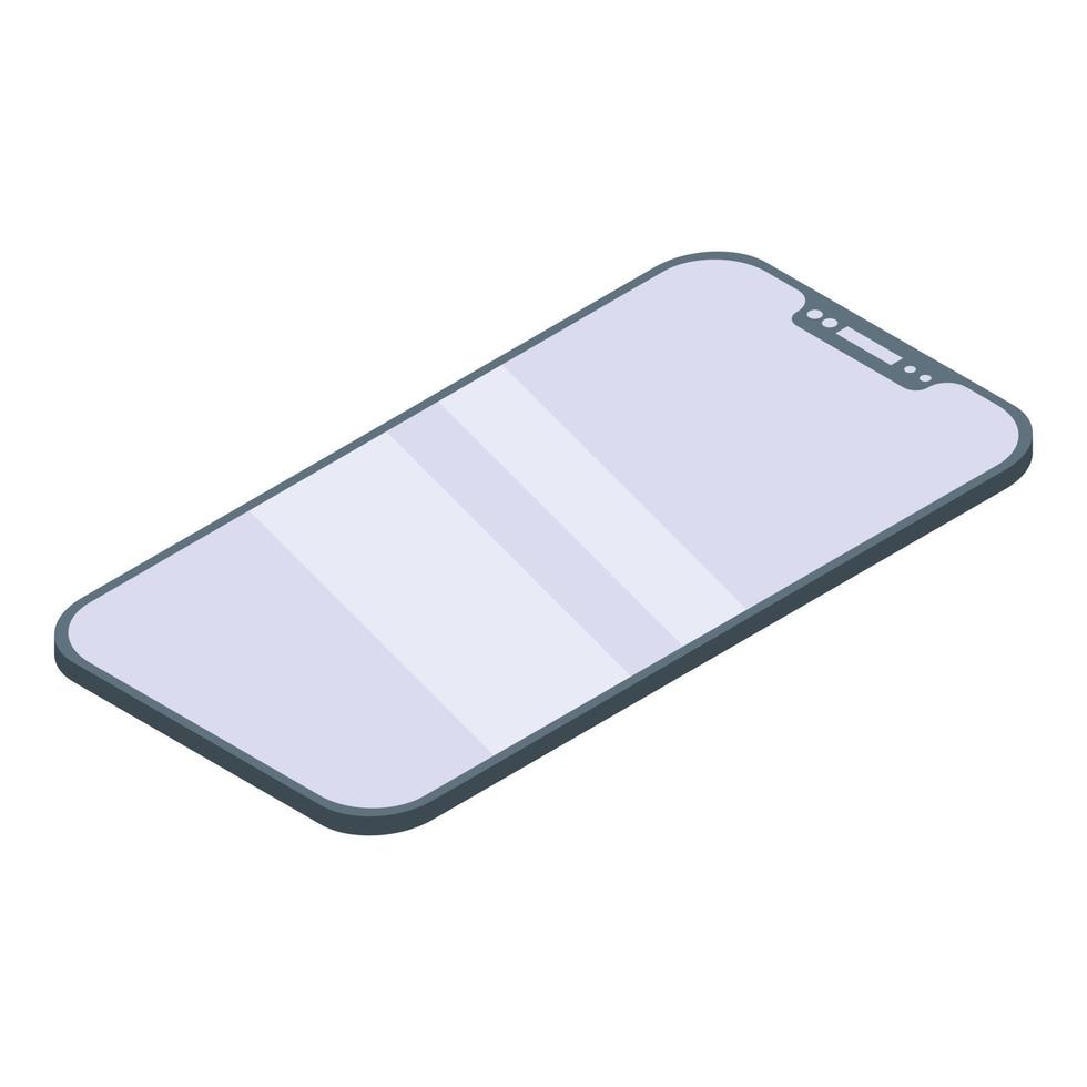 Strong protective glass icon, isometric style vector