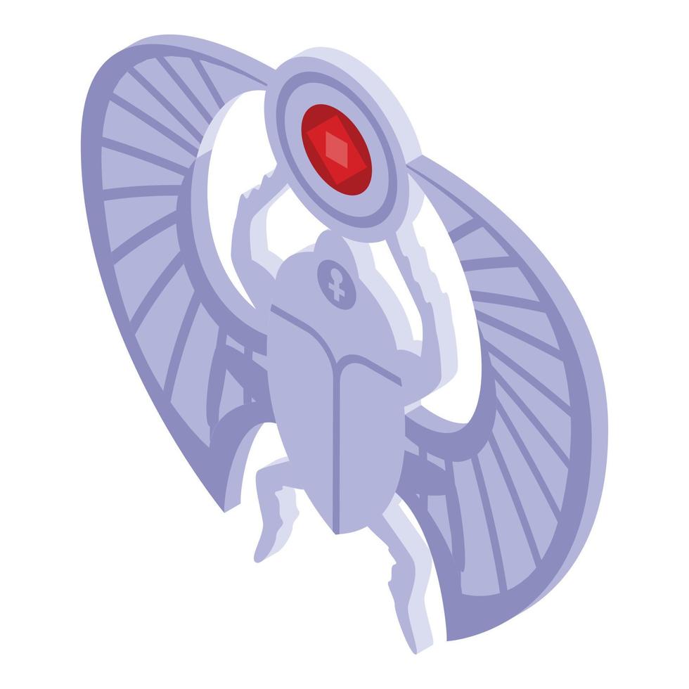 Scarab beetle icon, isometric style vector