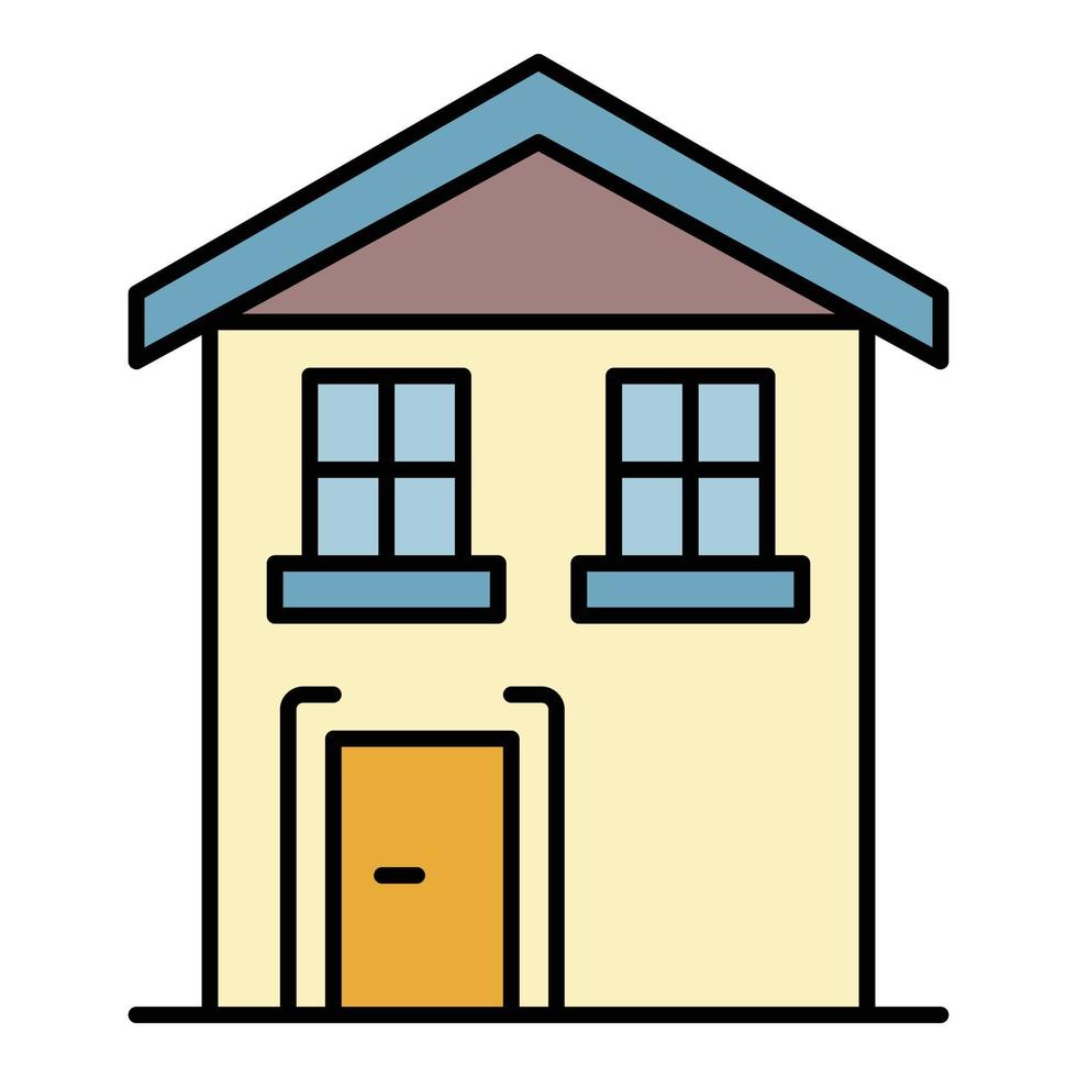 Pension house icon color outline vector
