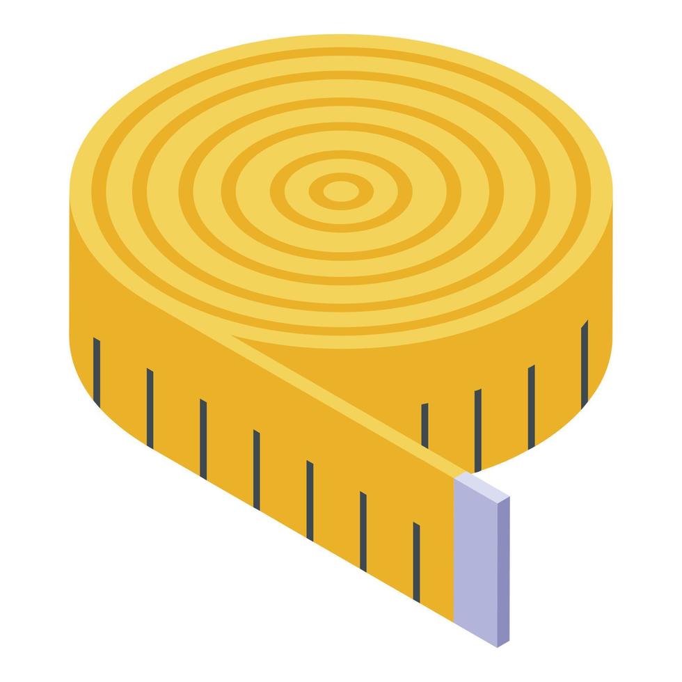 Clothes measurement tape icon, isometric style vector