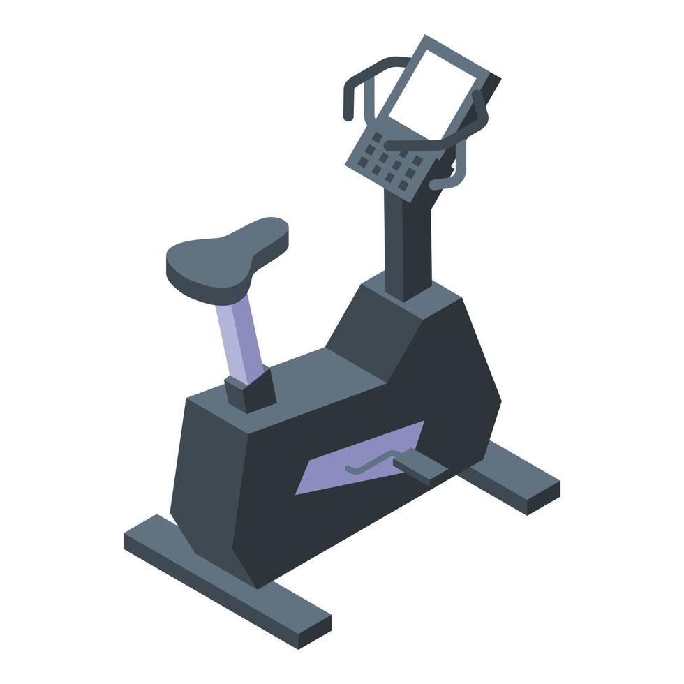 Exercise bike device icon, isometric style vector