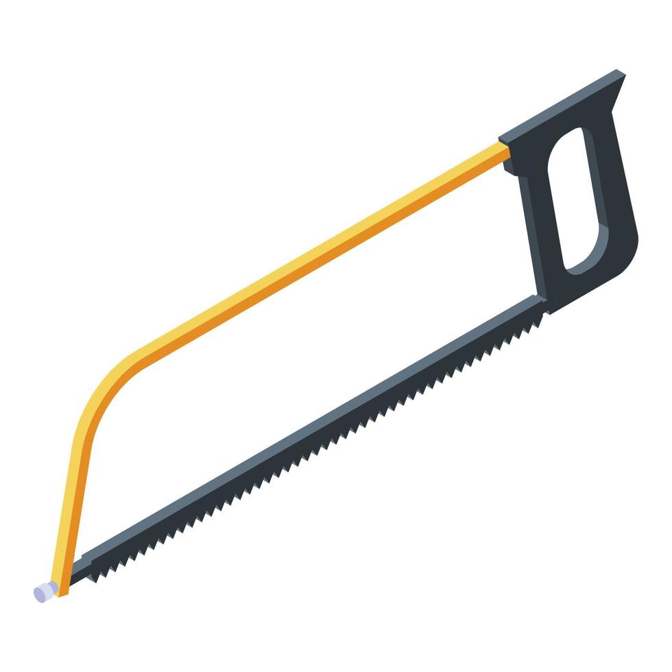 Metal hacksaw icon, isometric style vector