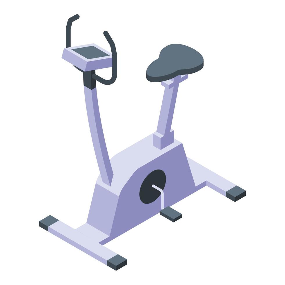 Bicycle exercise bike icon, isometric style vector