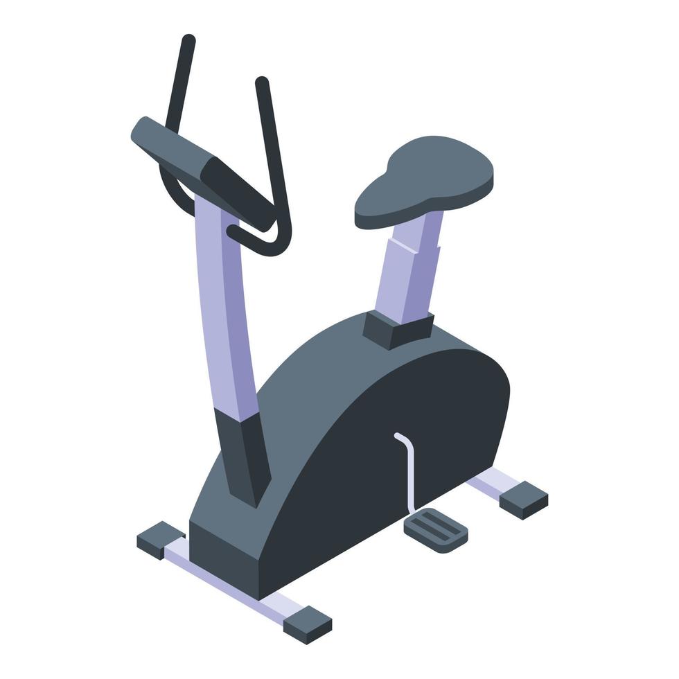 Gym exercise bike icon, isometric style vector