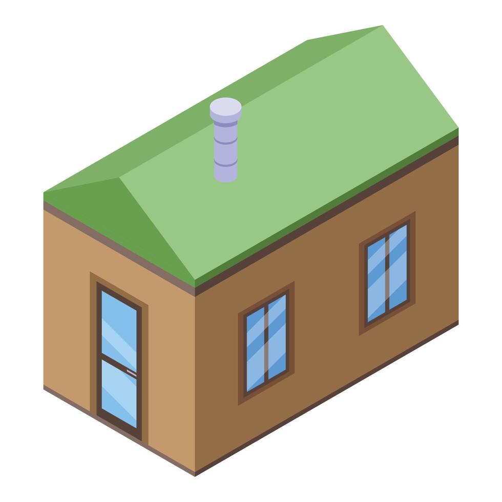 Sauna house icon, isometric style vector