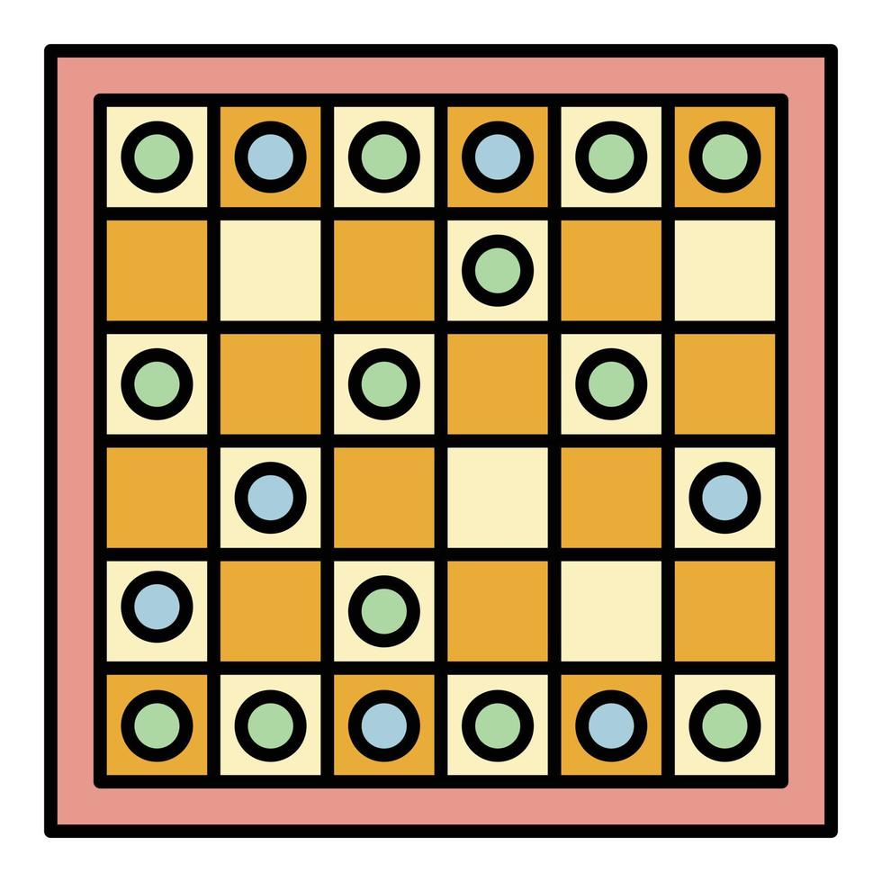 vector de esquema de color de icono de juego de mesa de madera