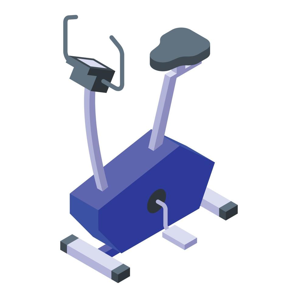 Workout exercise bike icon, isometric style vector